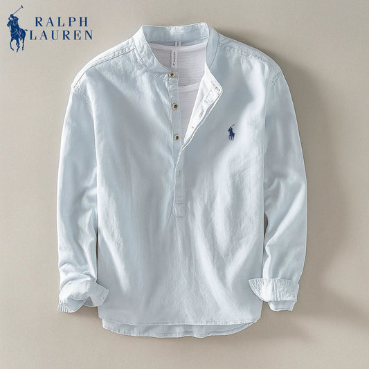 Premium Linen Shirt Mandarin Collar + Gift