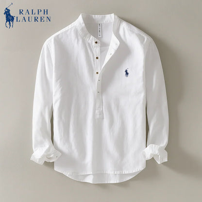 Premium Linen Shirt Mandarin Collar + Gift