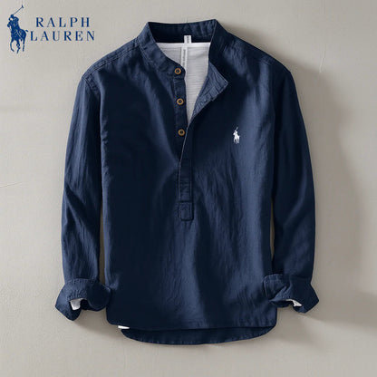 Premium Linen Shirt Mandarin Collar + Gift